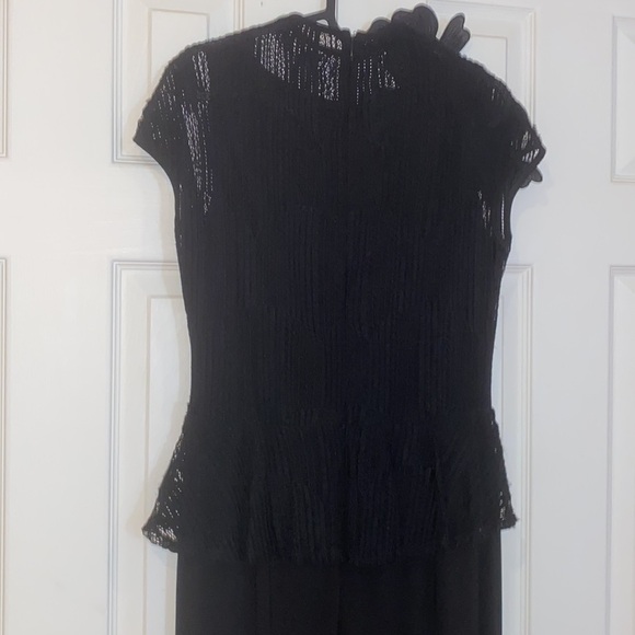 Frank Lyman Montreal black bedazzled shoulder  cap sleeves jumpsuit Sz 8 - Picture 11 of 16
